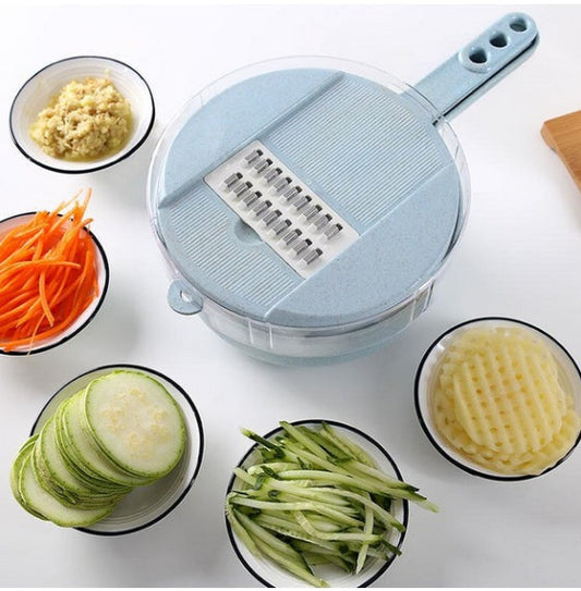 8 in 1 Pro Vegetable Slicer, Peeler, Grater With Strainer